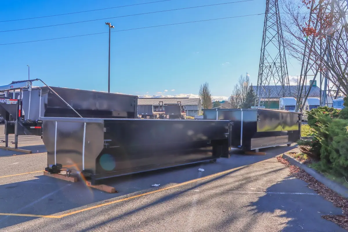 Roll-off dumpster ready for waste disposal at job site for 15 Yard Dumpster Rental in Santa Fe